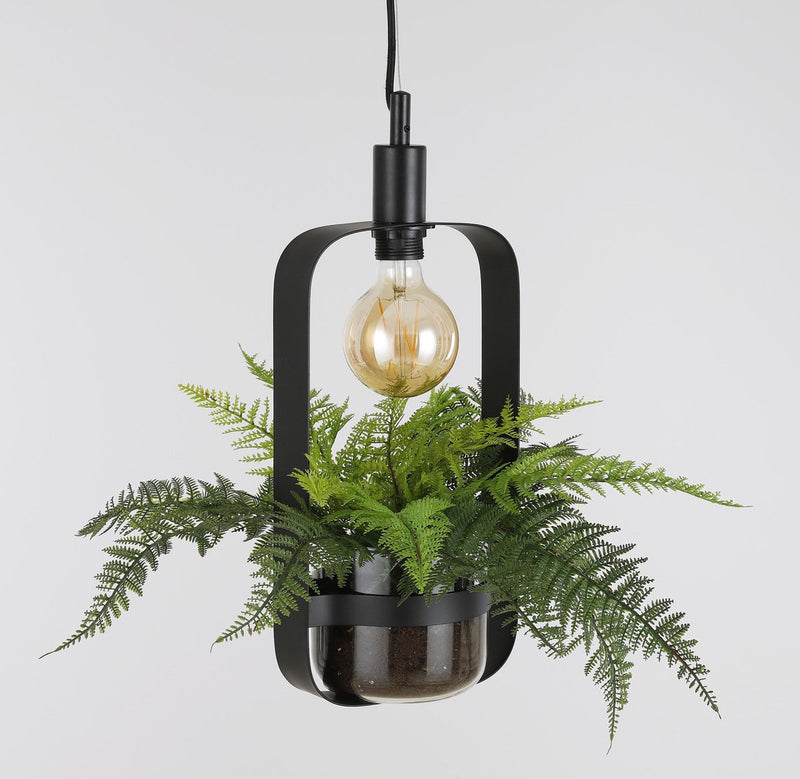 Mica Decorations Vogue Hanglamp Plant - 21 x 15 x 150 cm - Zwart