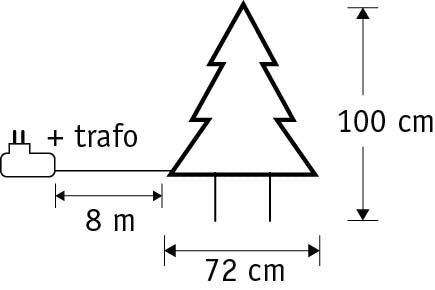 Luca Lighting Kerstboom Tuinsteker - 72x1x100 cm - 225 LED - Zwart