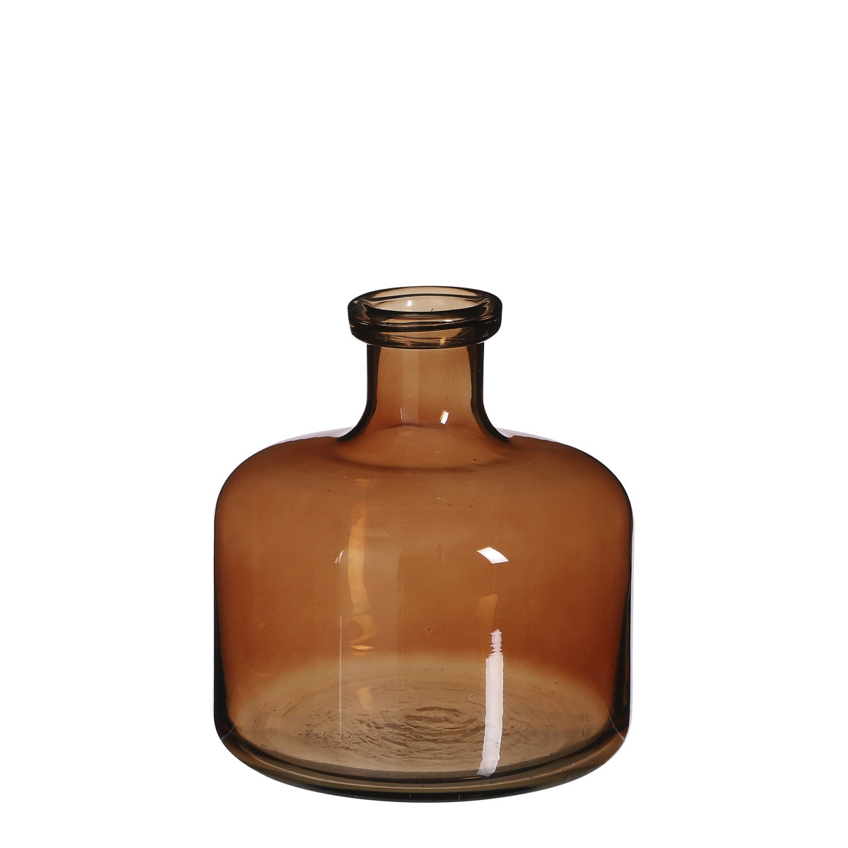 Mica Decorations Regal Vaas - 20x20x21.5 cm - Glas - Bruin