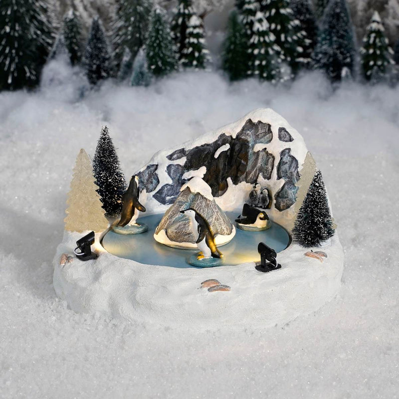 Luville Pinguin Kerstdorp - 20x20x11 cm - Polyresin - Meerkleurig