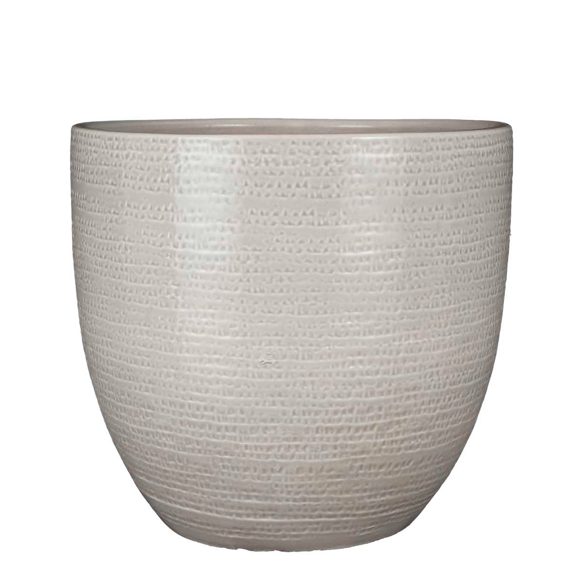 Mica Decorations Carrie Bloempot - H32xØ35 cm - Terra - Lichtgrijs