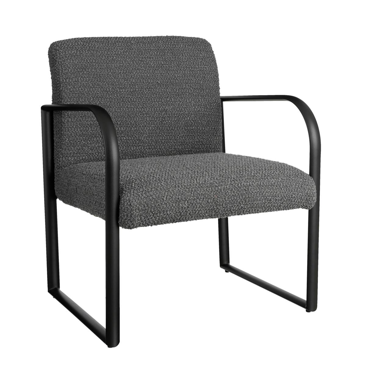 Mica Decorations Symon Stoel - 72x69x81 cm - Polyester - Donkergrijs