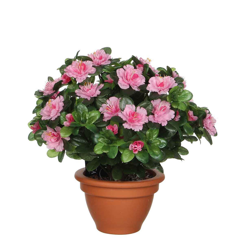 Mica Decorations Azalea Kunstplant - H35 x Ø30 cm - Campana pot - Roze