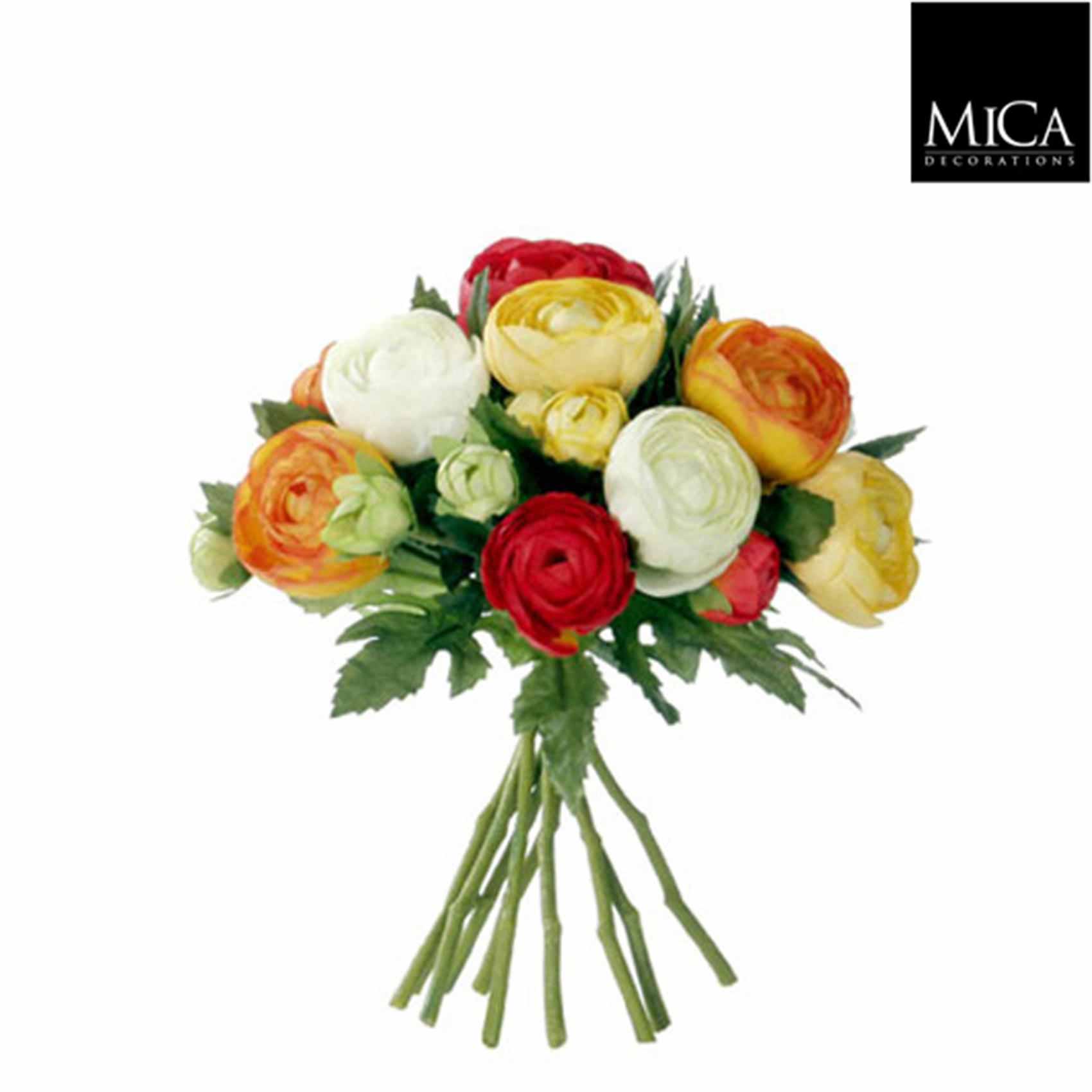Mica Decorations Ranonkel Boeket - H22 Ø19 cm - Oranje