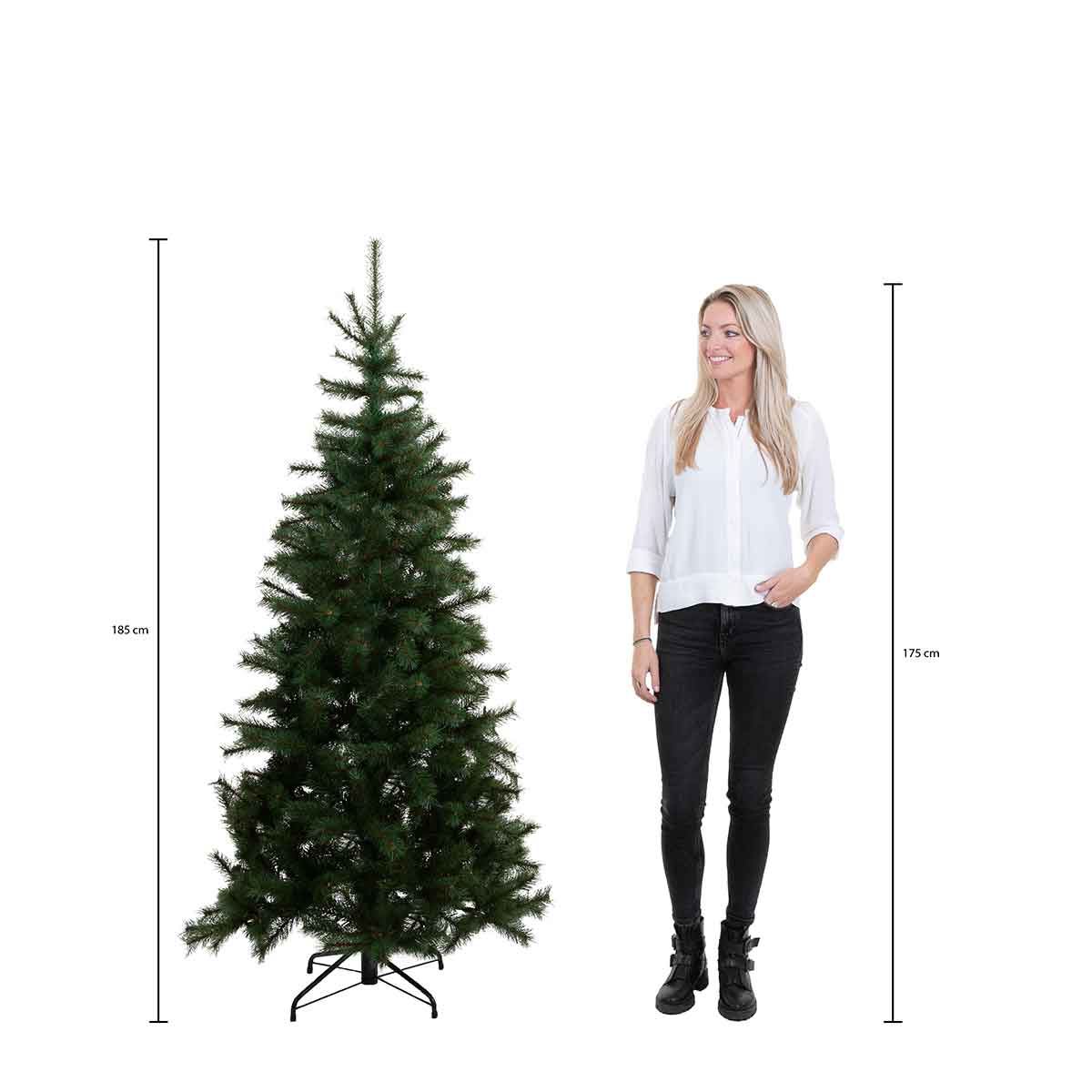 Black Box Voss Kunstkerstboom - H185xØ99cm - Met decoratie - Rood/goud