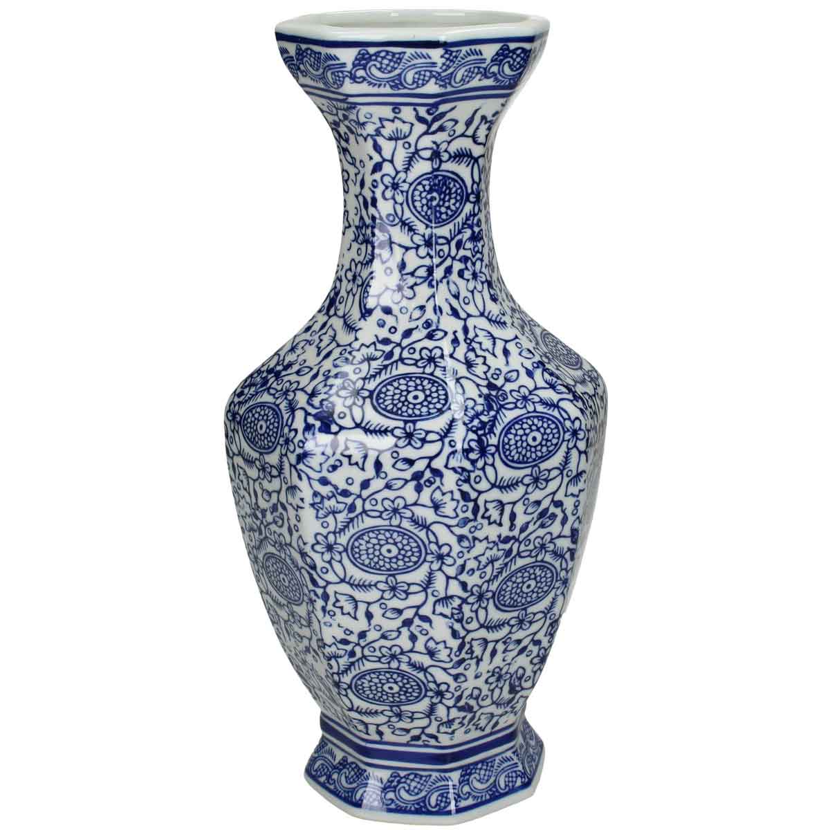 SVJ Home Decorations Vaas - H30 x Ø15 cm - Chinees Porselein - Blauw