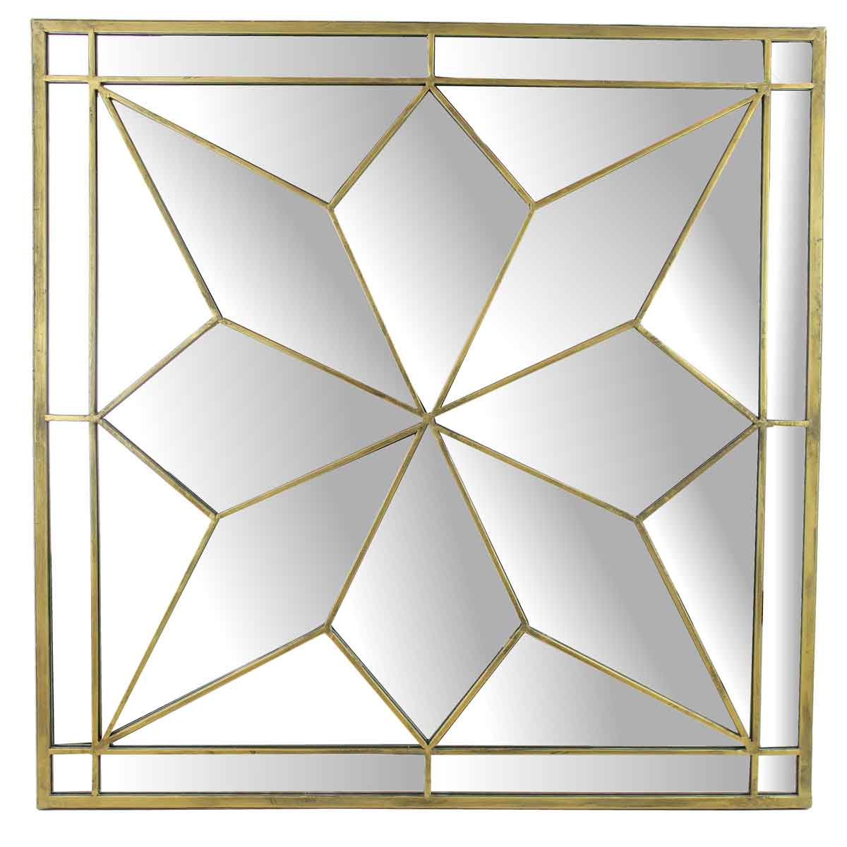 SVJ Home Decorations Spiegel - Ster motief - 84 x 3 x 84 cm - Goud