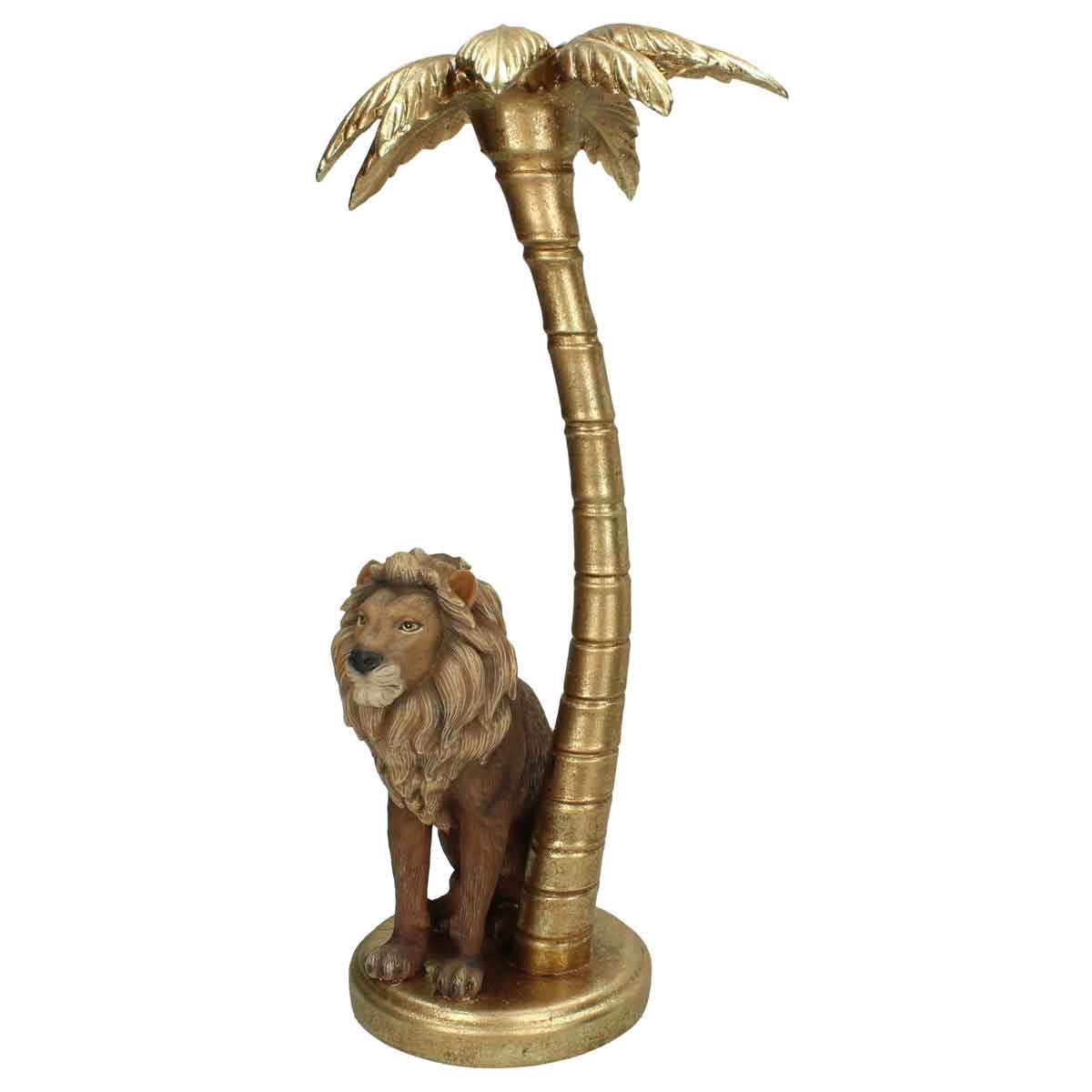 SVJ Kandelaar Leeuw Kandelaar - 19 x 16 x 36 cm - Polyresin - Goud