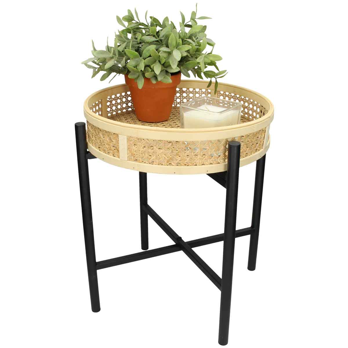 SVJ Home Decorations Mensa Tafel - H42 x Ø40 cm - Metaal - Natuurlijk
