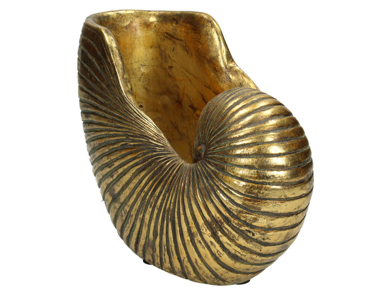 SVJ Home Decorations Schelp Bloempot - 25x13x19 cm - Polyresin - Goud