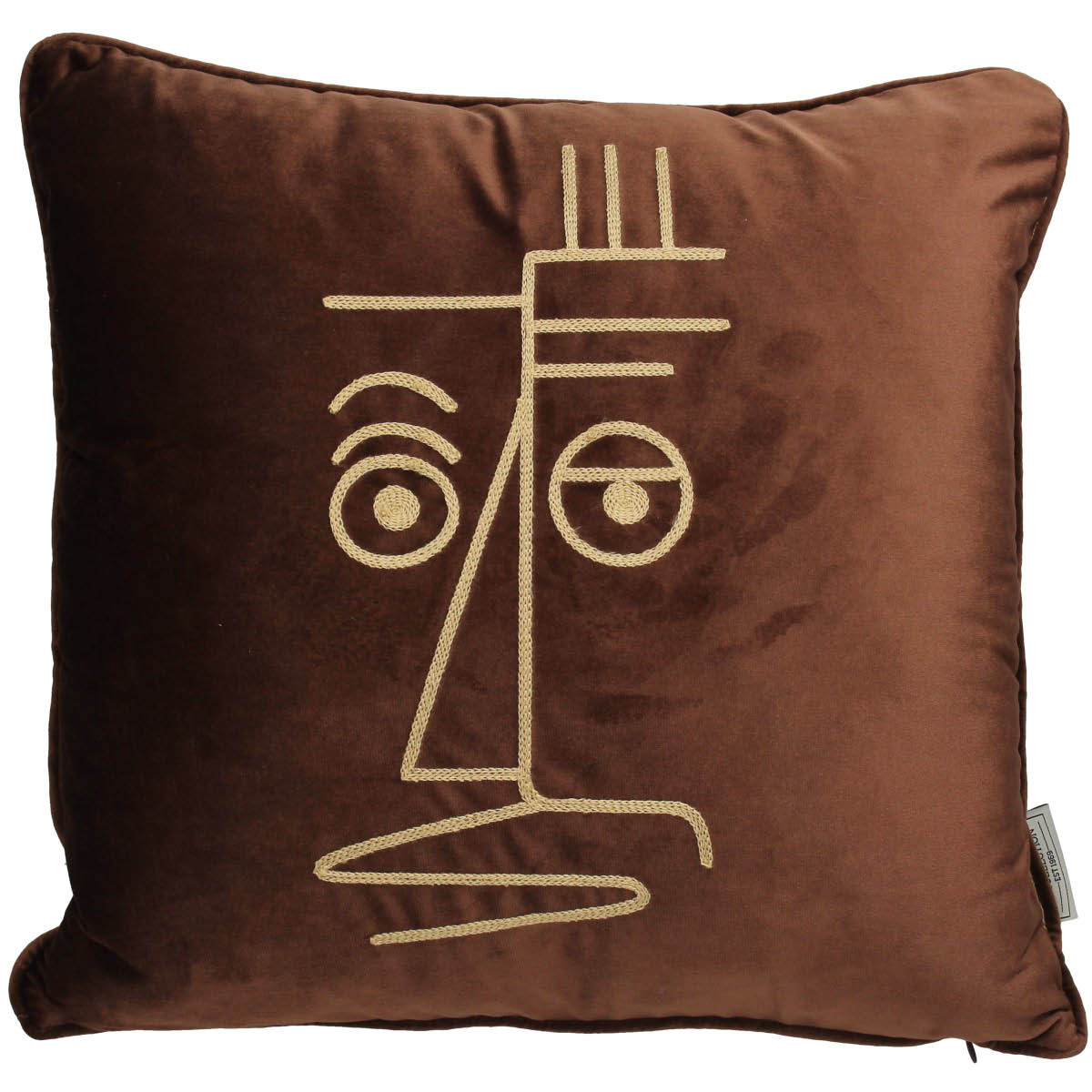 SVJ Home Decorations Masker Kussen - 45 x 45 cm - Fluweel - Bruin