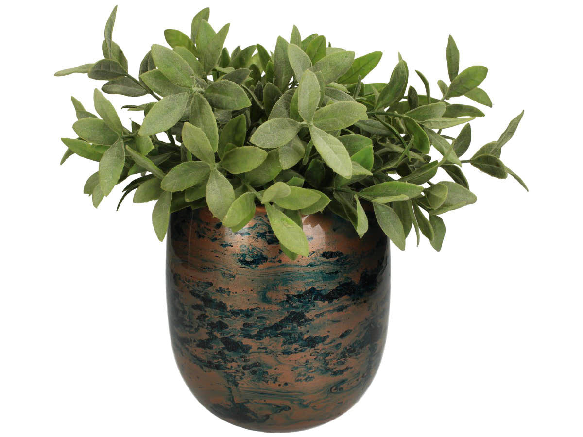 SVJ Home Decorations Vira Bloempot - H16 x Ø15 cm - Glas - Blauw