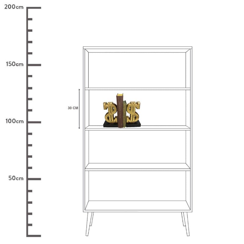 SVJ Home Decorations Dollarteken Boekenstandaard - 24x9x21 cm - Goud