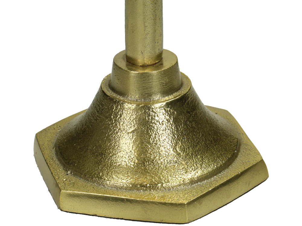 SVJ Home Decorations Microfoon Beeld - 14x14x47 cm - Aluminium - Goud