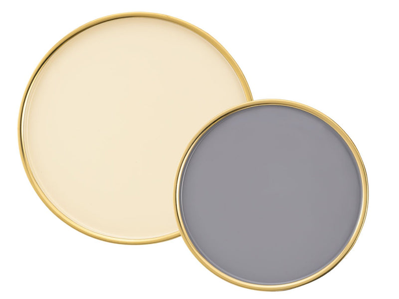 SVJ Salontafel Rond - 49x49x37 cm - Metaal - Zwart/Goud - Set van 2