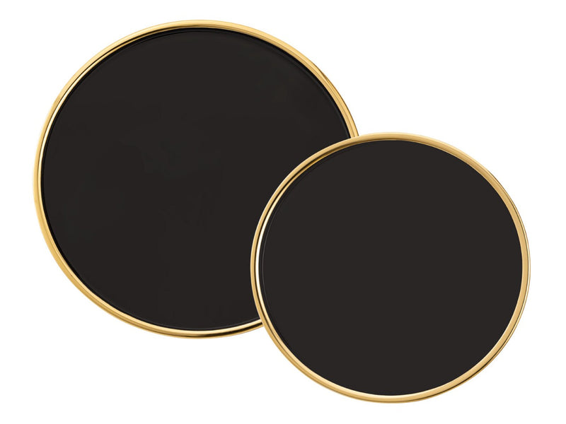 SVJ Salontafel Rond - 49x49x37 cm - Metaal - Blauw/Goud - Set van 2