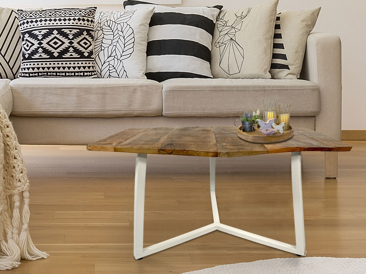 SVJ Salontafel Rechthoekig - 47 x 56 x 40 cm - Metaal - Bruin