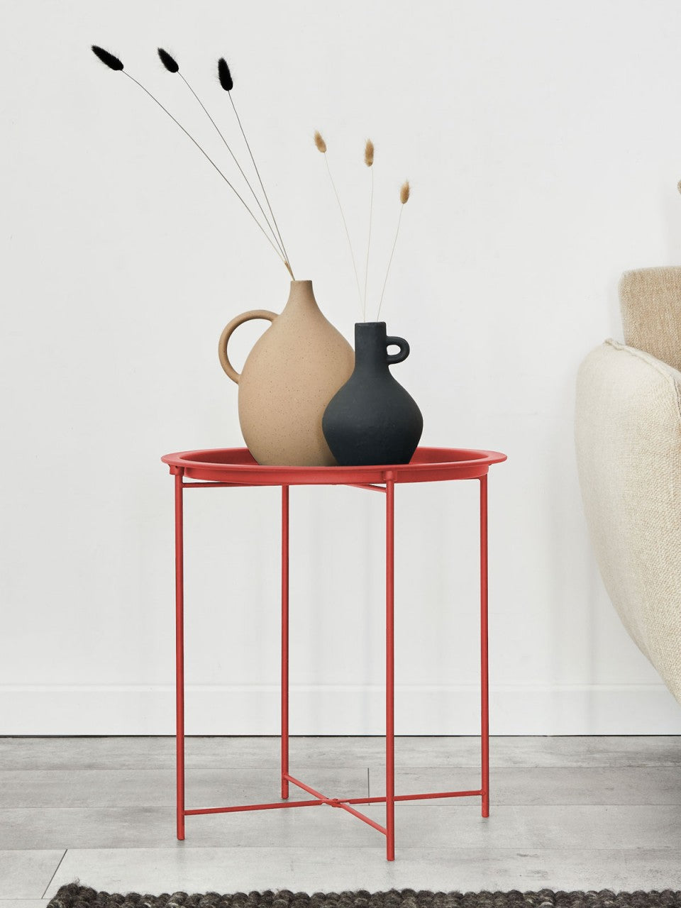 SVJ Bijzettafel Rond - 47 x 47 x 51 cm - Metaal - Rood