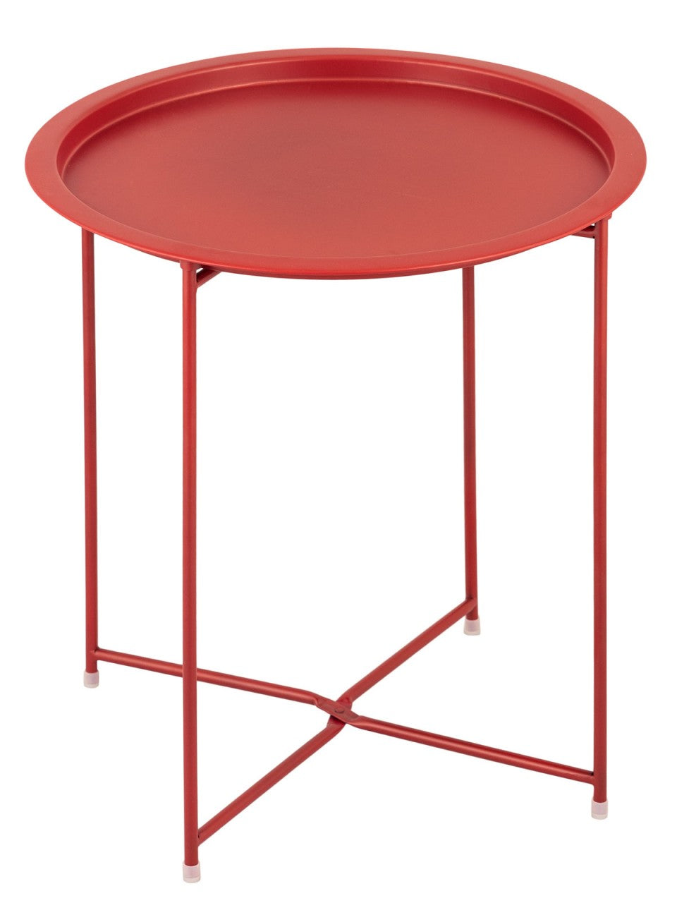 SVJ Bijzettafel Rond - 47 x 47 x 51 cm - Metaal - Rood