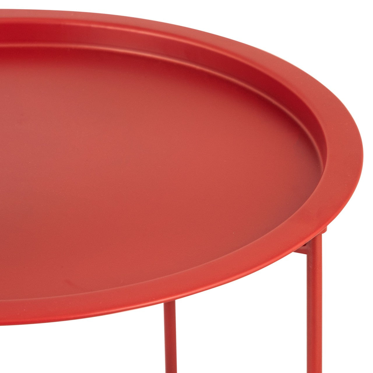 SVJ Bijzettafel Rond - 47 x 47 x 51 cm - Metaal - Rood