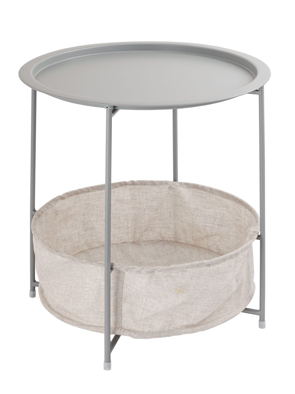 SVJ Bijzettafel Rond - 47 x 47 x 51 cm - Metaal - Lichtgrijs
