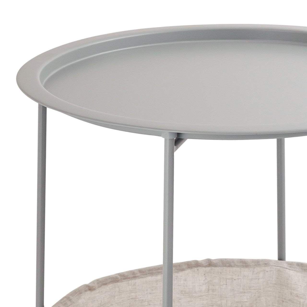 SVJ Bijzettafel Rond - 47 x 47 x 51 cm - Metaal - Lichtgrijs