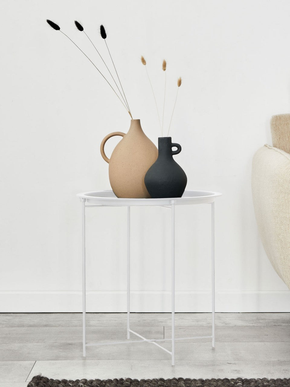 SVJ Bijzettafel Rond - 47 x 47 x 51 cm - Metaal - Wit
