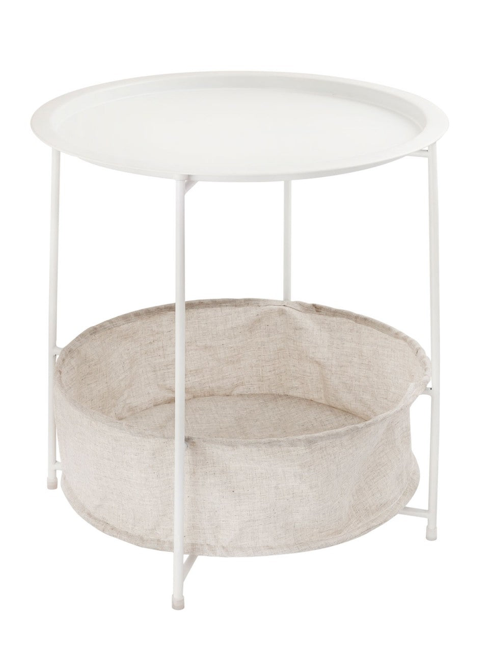 SVJ Bijzettafel Rond - 47 x 47 x 51 cm - Metaal - Wit