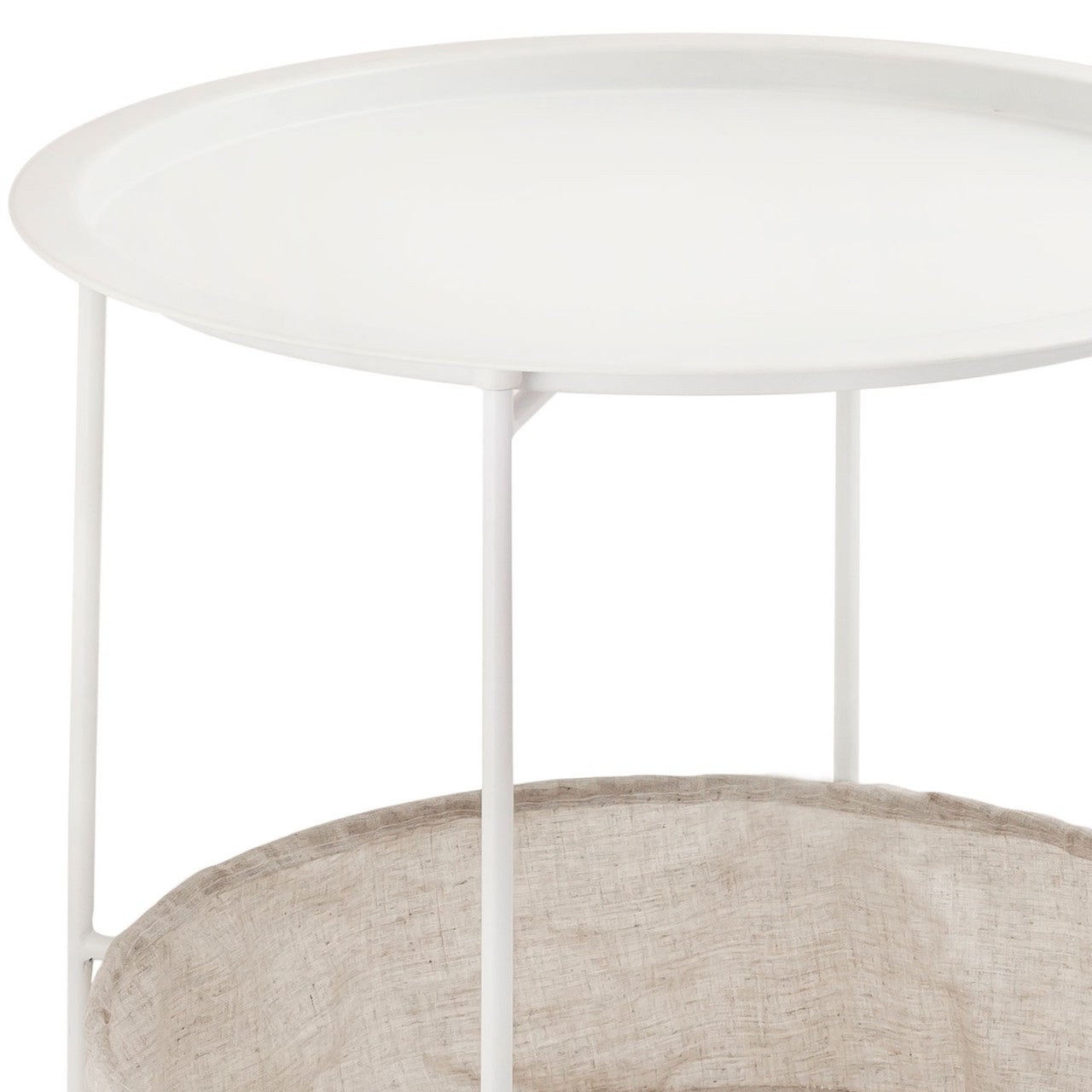 SVJ Bijzettafel Rond - 47 x 47 x 51 cm - Metaal - Wit