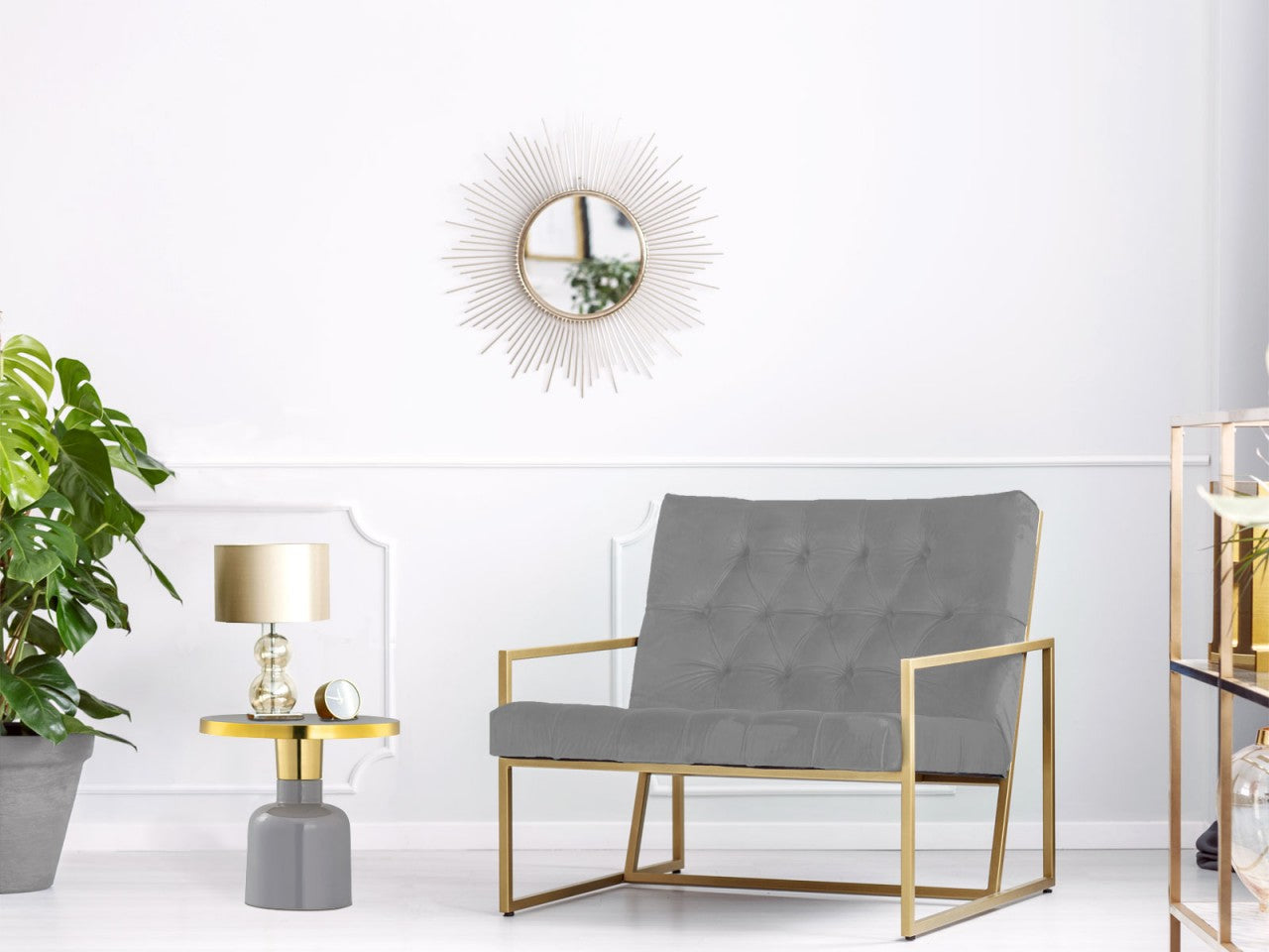 SVJ Bijzettafel Rond - 45 x 45 x 45 cm - Metaal - Grijs
