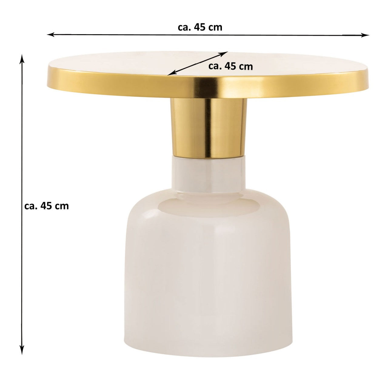 SVJ Bijzettafel Rond - 45 x 45 x 45 cm - Metaal - Grijs