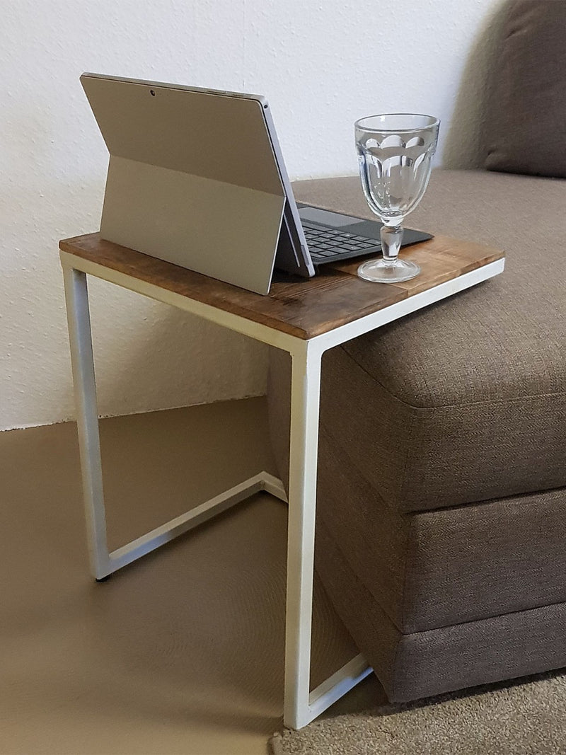 SVJ Bijzettafel Rechthoekig - 30x40x48 cm - Metaal - Wit - Set van 2