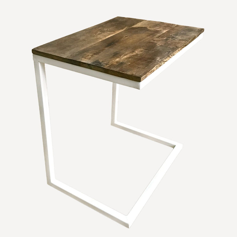 SVJ Bijzettafel Rechthoekig - 30x40x48 cm - Metaal - Wit - Set van 2