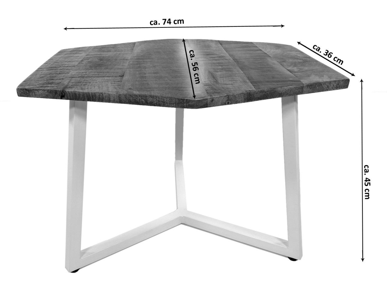 SVJ Salontafel  - 56 x 74 x 45 cm - Metaal - Zwart