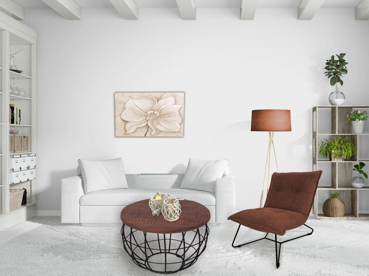 SVJ Salontafel Rond - 75 x 75 x 47 cm - Metaal - Zwart/Bruin