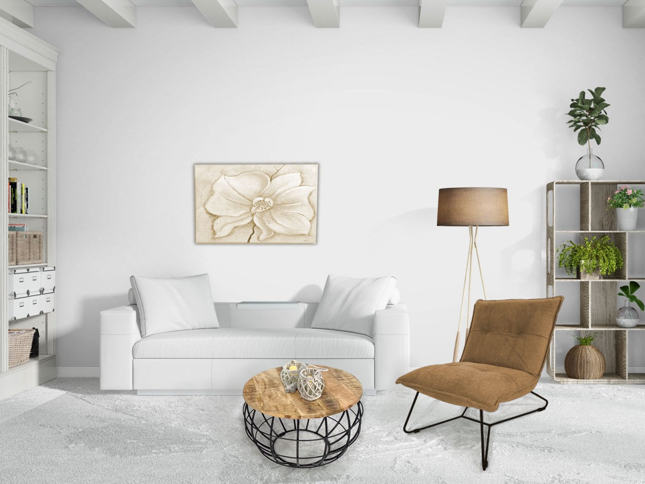 SVJ Salontafel Rond - 55 x 55 x 37 cm - Metaal - Zwart/Lichtbruin