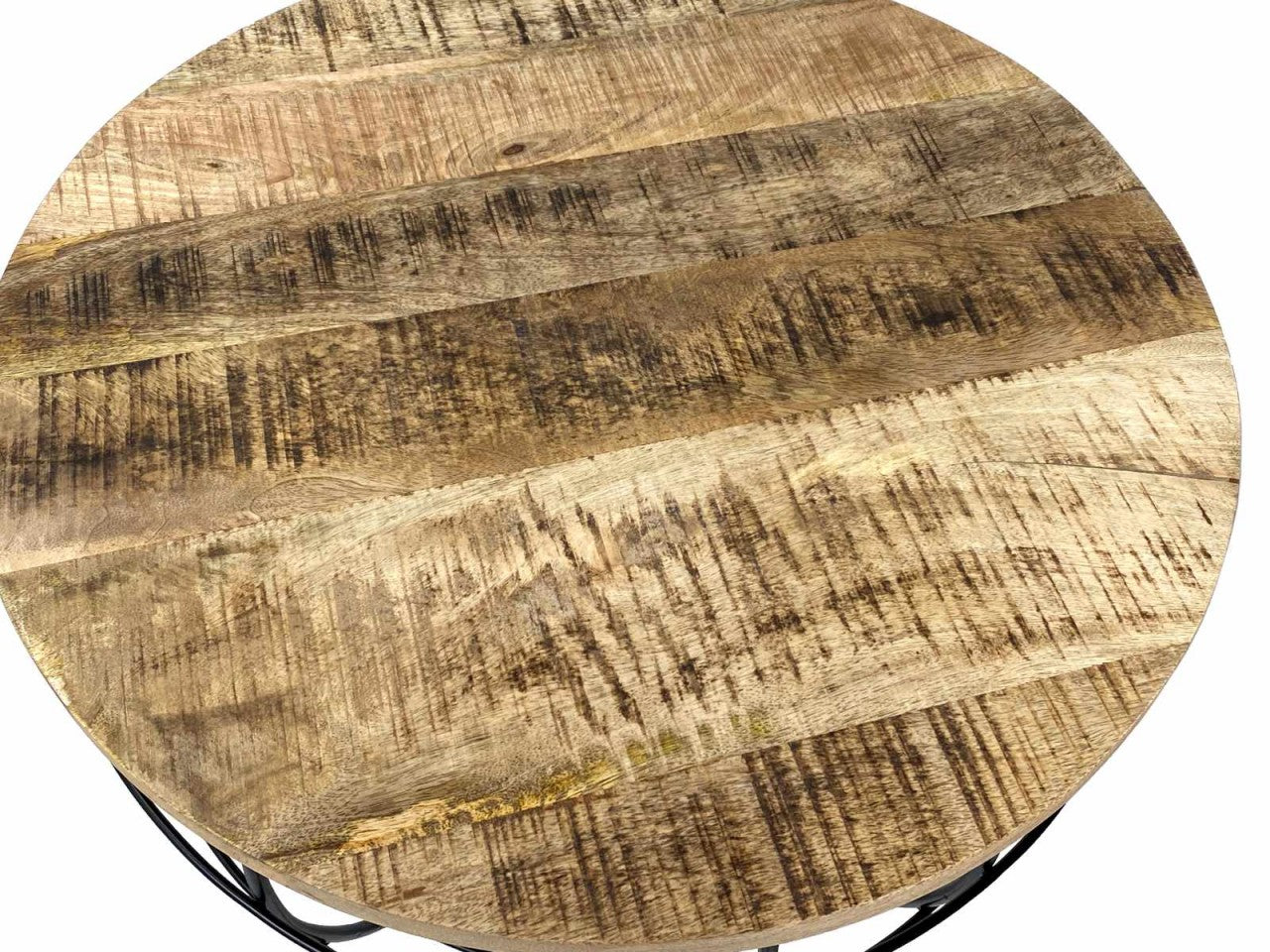 SVJ Salontafel Rond - 55 x 55 x 37 cm - Metaal - Zwart/Lichtbruin