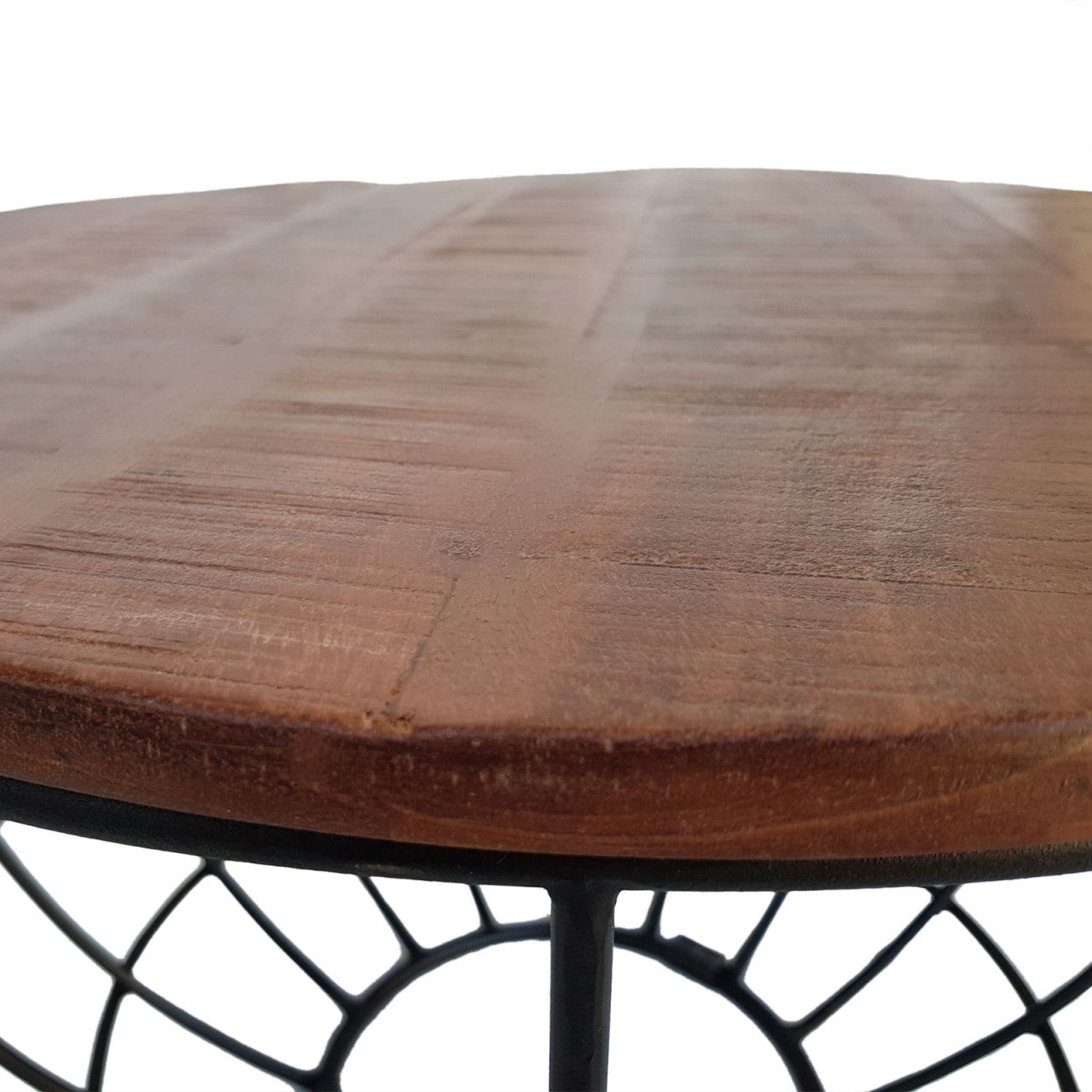 SVJ Salontafel Rond - 75 x 75 x 47 cm - Metaal - Zwart/Donkerbruin