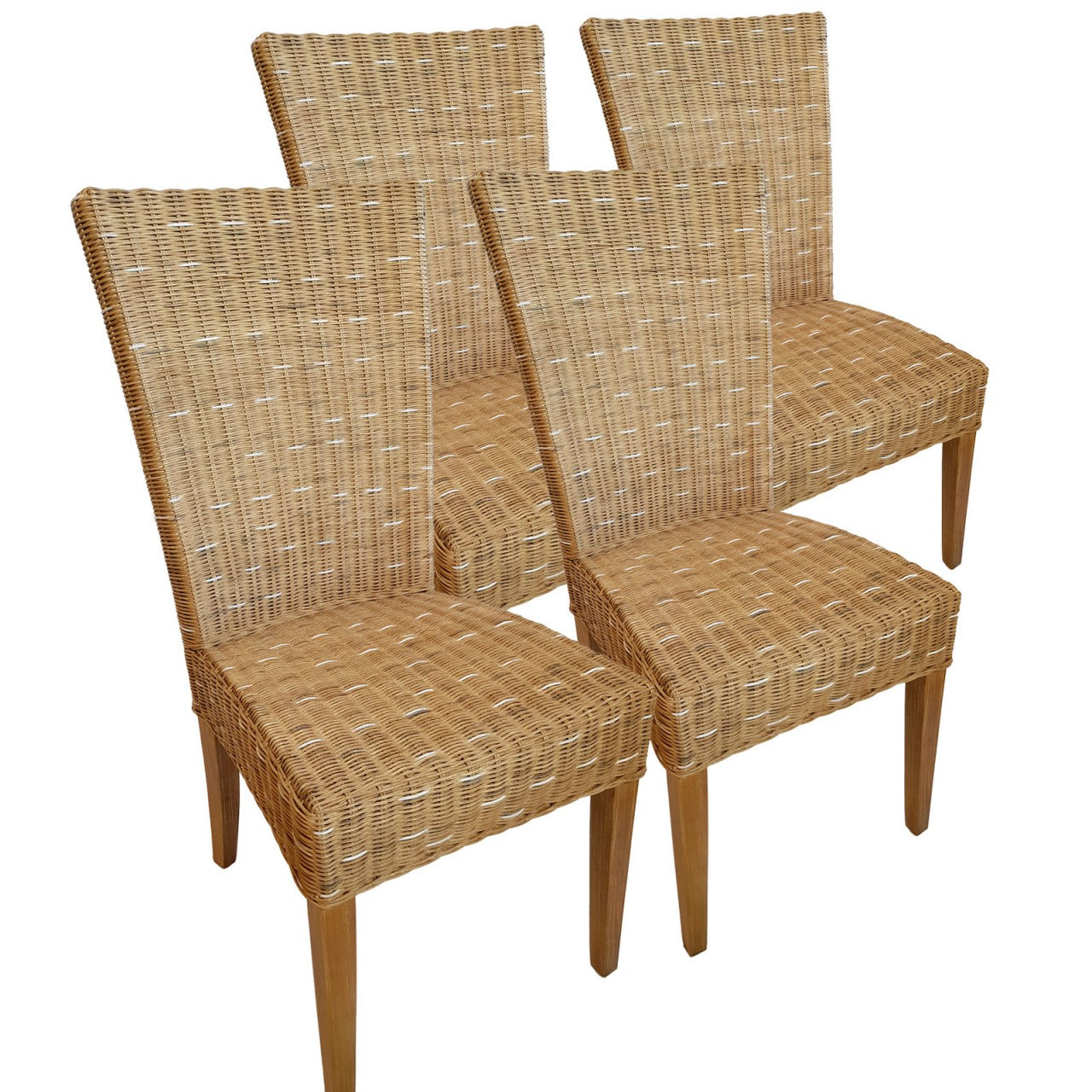 SVJ Eetkamerstoelen - 60x48x98 cm - Rotan - Lichtbruin - Set van 4