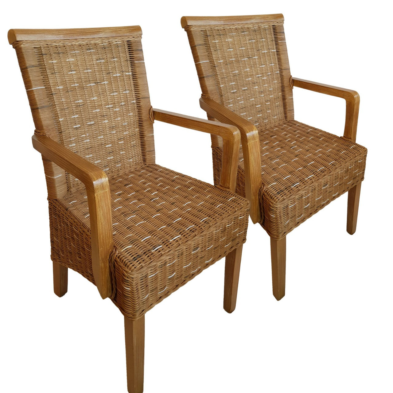 SVJ Eetkamerstoelen - 47x54x97 cm - Rotan - Bruin - Set van 2