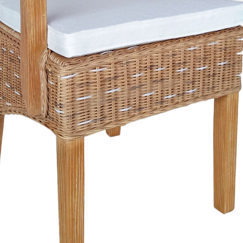 SVJ Eetkamerstoel Rechthoekig - 57 x 54 x 97 cm - Rotan - Bruin