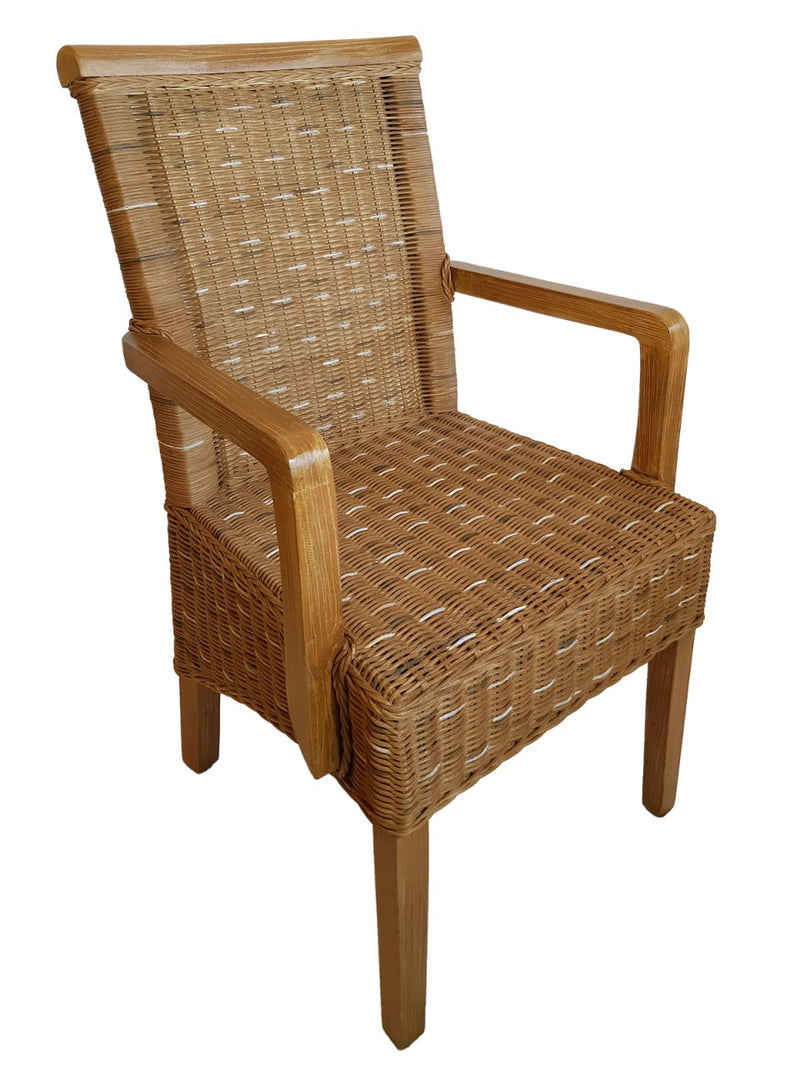 SVJ Eetkamerstoel Rechthoekig - 57 x 54 x 97 cm - Rotan - Bruin