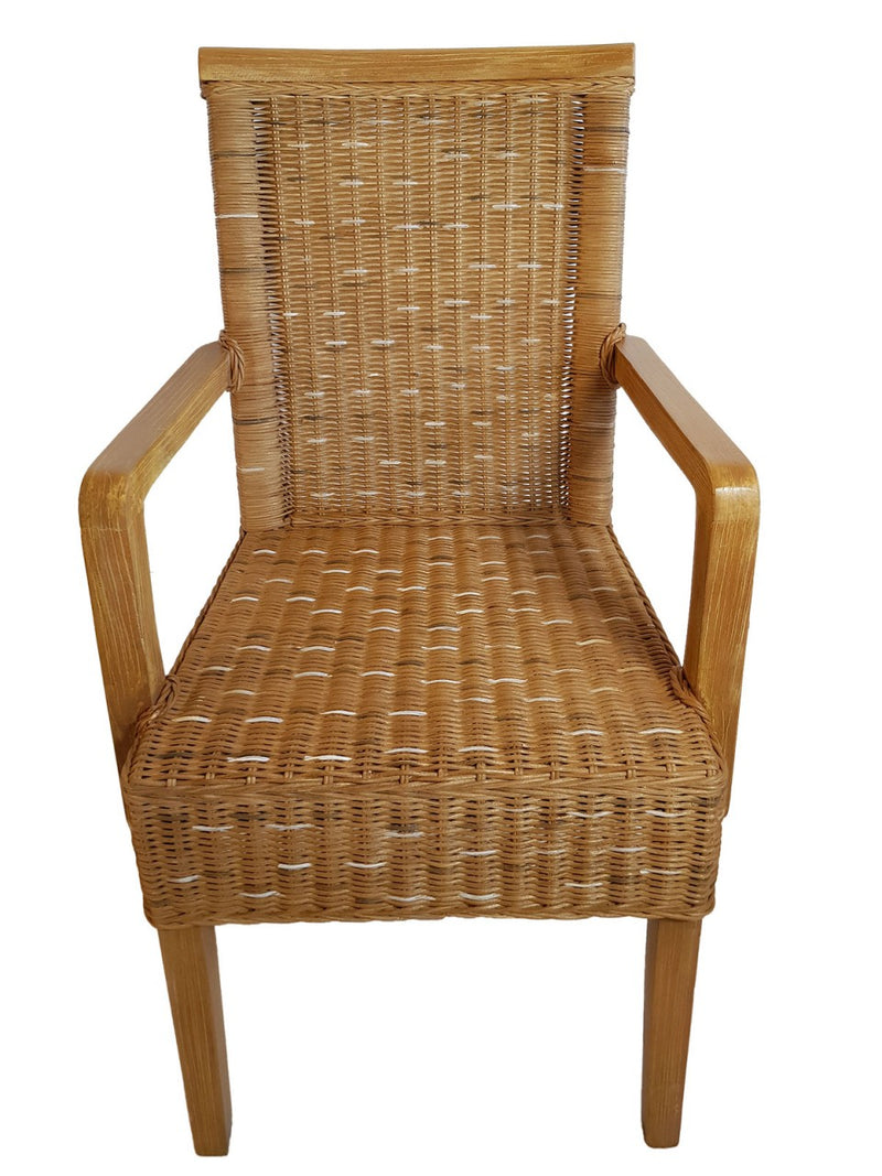 SVJ Eetkamerstoel Rechthoekig - 57 x 54 x 97 cm - Rotan - Bruin