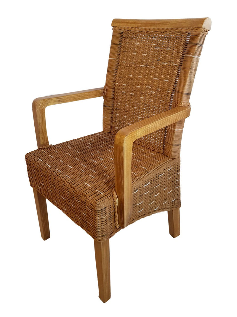 SVJ Eetkamerstoel Rechthoekig - 57 x 54 x 97 cm - Rotan - Bruin