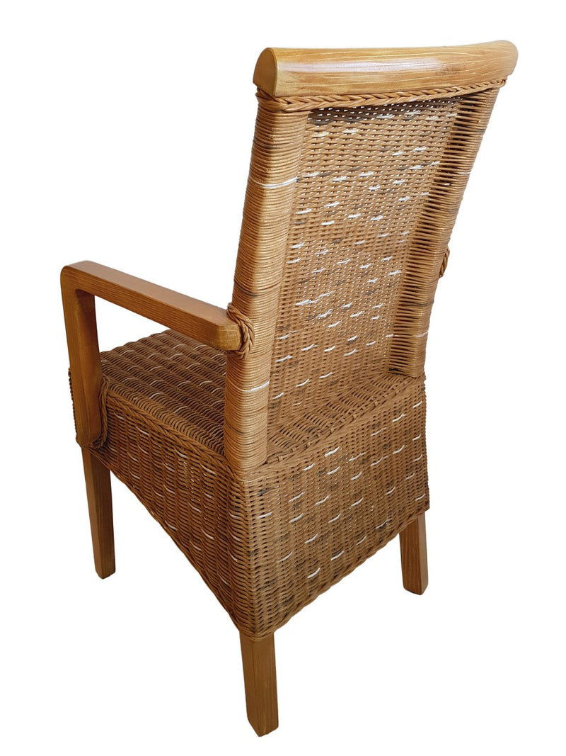 SVJ Eetkamerstoel Rechthoekig - 57 x 54 x 97 cm - Rotan - Bruin