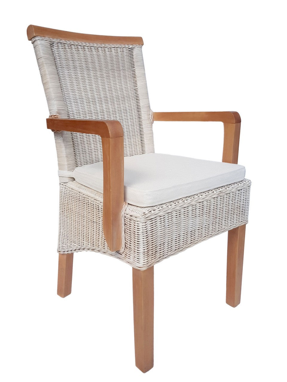 SVJ Eetkamerstoel Rechthoekig - 57 x 54 x 97 cm - Rotan - Wit