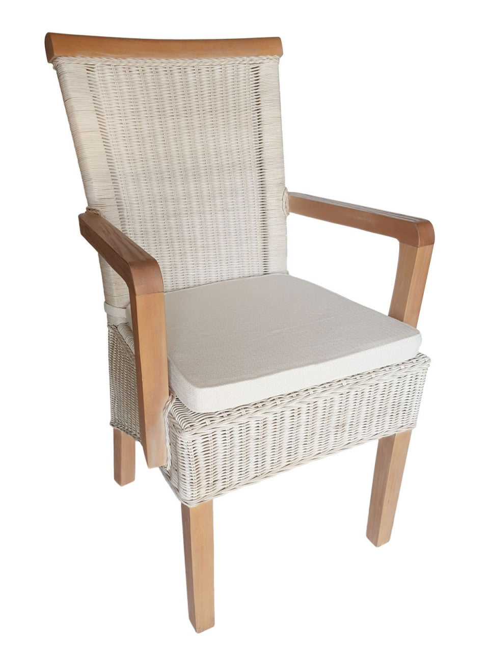 SVJ Eetkamerstoel Rechthoekig - 57 x 54 x 97 cm - Rotan - Wit