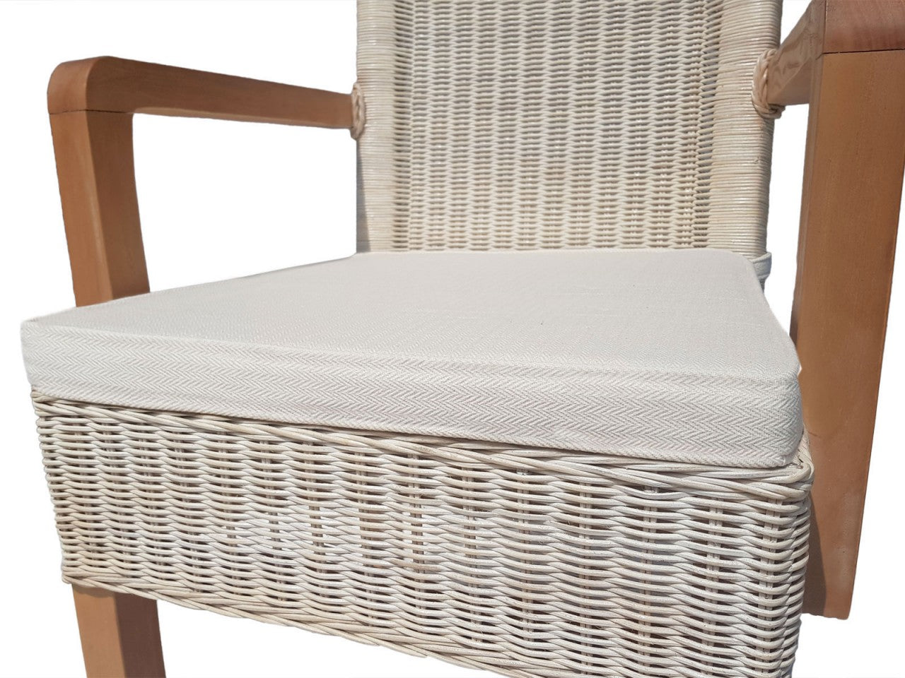 SVJ Eetkamerstoel Rechthoekig - 57 x 54 x 97 cm - Rotan - Wit