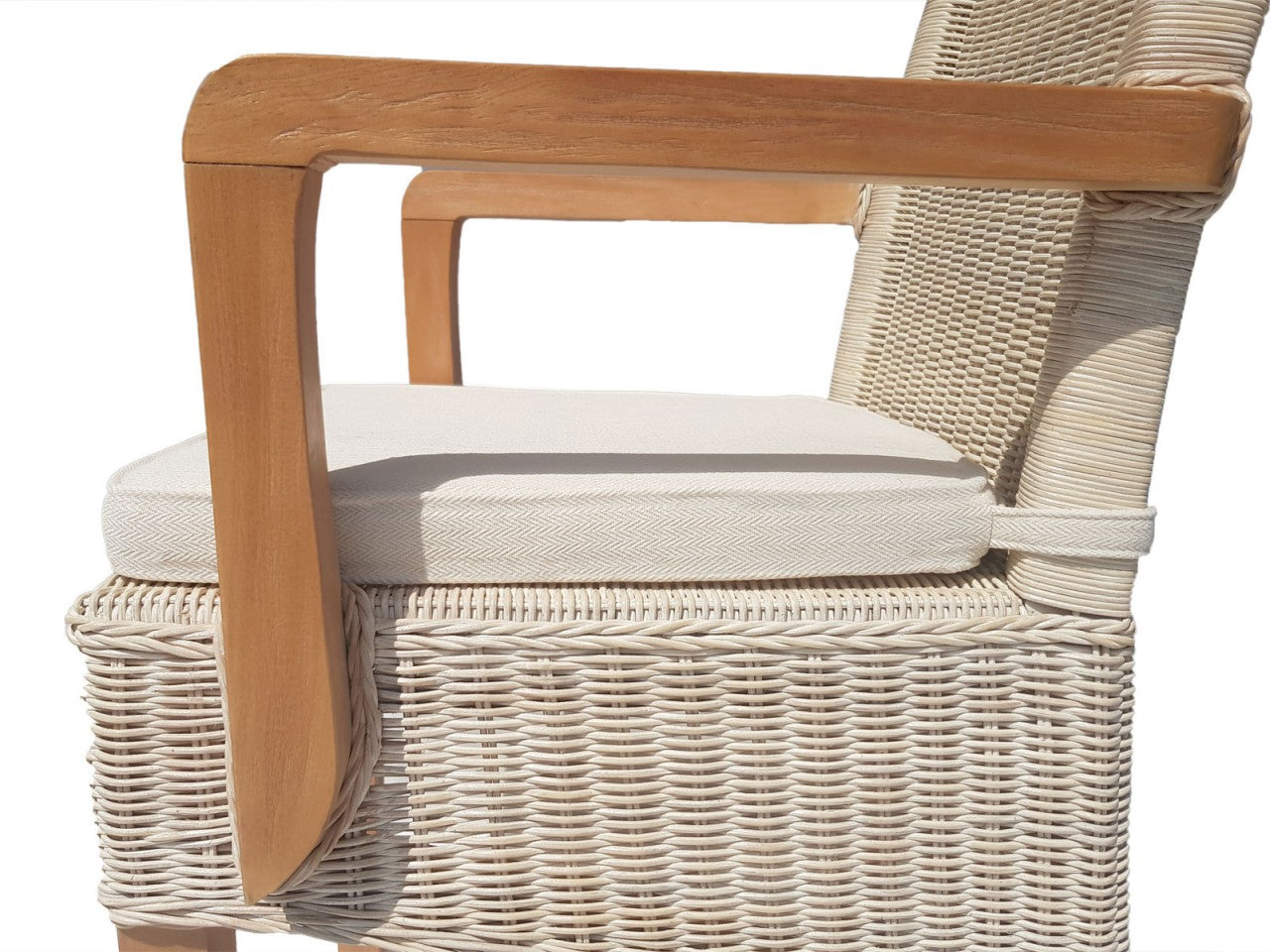 SVJ Eetkamerstoel Rechthoekig - 57 x 54 x 97 cm - Rotan - Wit
