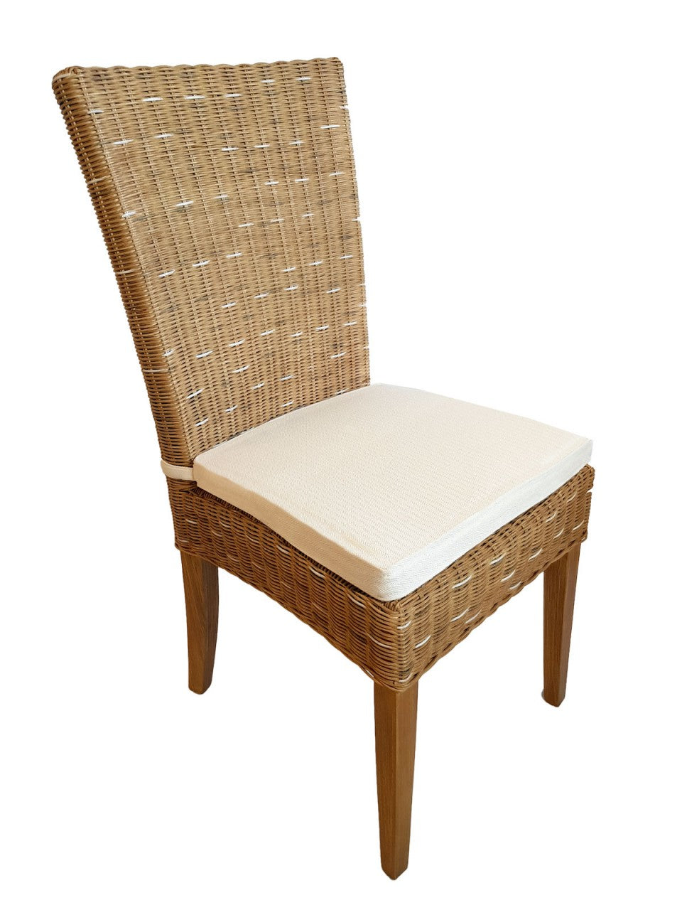SVJ Eetkamerstoel Rechthoekig - 60 x 48 x 98 cm - Rotan - Lichtbruin